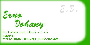erno dohany business card