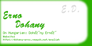 erno dohany business card